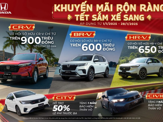 Honda Việt Nam tặng 50% lệ phí trước bạ cho khách mua ô tô đầu năm 2025