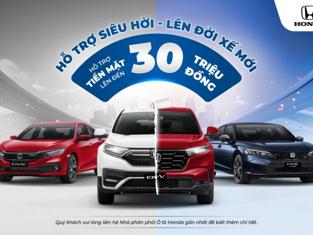 Honda hỗ trợ đổi xe chính hãng “Hỗ trợ siêu hời – Lên đời xế mới”