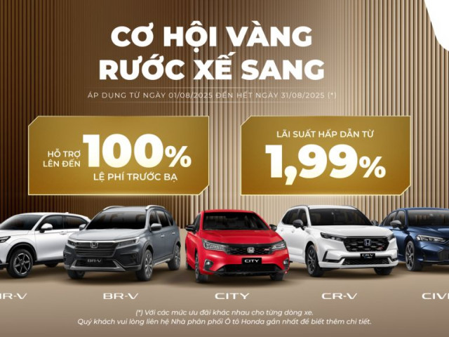 Honda Việt Nam triển khai ưu đãi cho loạt xe trong tháng 8/2025