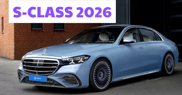 Ảnh phác thảo Mercedes-Benz S-Class 2026: Đèn chiếu sáng hình sao, sẽ có màn hình lớn giống EQS