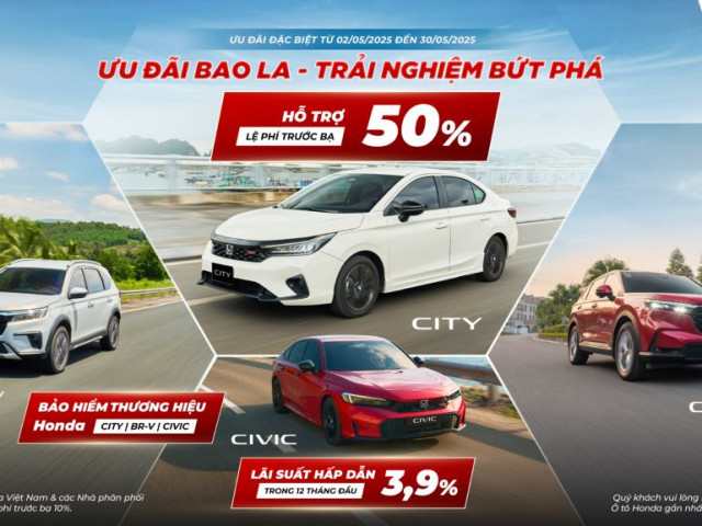 Honda triển khai chương trình ưu đãi cho loạt ô tô trong tháng 5/2025