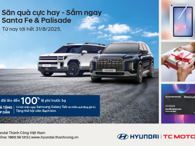 Hyundai triển khai ưu đãi cho khách mua Santa Fe và Palisade