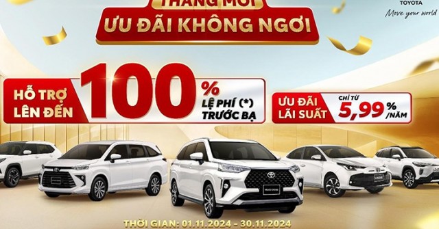 Cơ hội cuối cùng để sở hữu xe Toyota với ưu đãi 100% lệ phí trước bạ