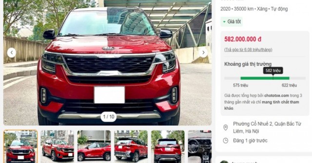 Kia Seltos 2020 1.4L Premium màu đỏ giá còn bao nhiêu sau 35.000Km?