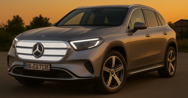 Mercedes-Benz GLC bản điện để lộ mặt ca lăng 