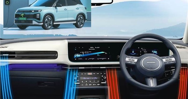 Hyundai Creta điện lần đầu có hình ảnh nội thất rõ nét: Vô lăng mới, cần số kiểu Mercedes