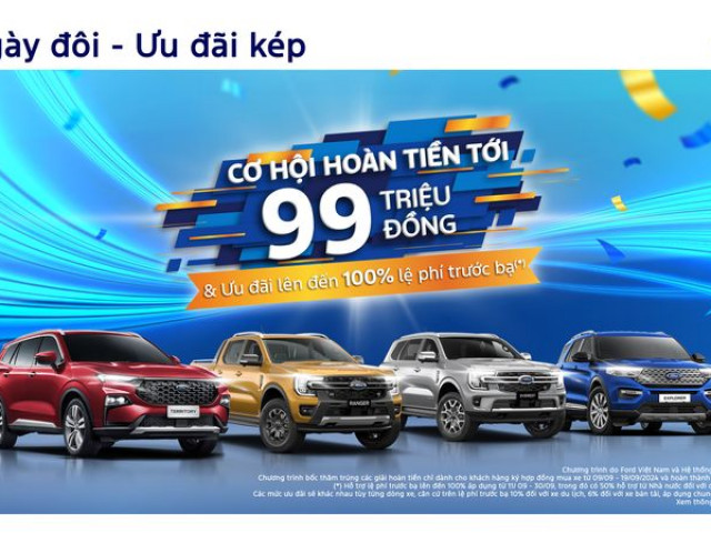 Ford Việt Nam triển khai ưu đãi đặc biệt cho khách mua xe trong tháng 9