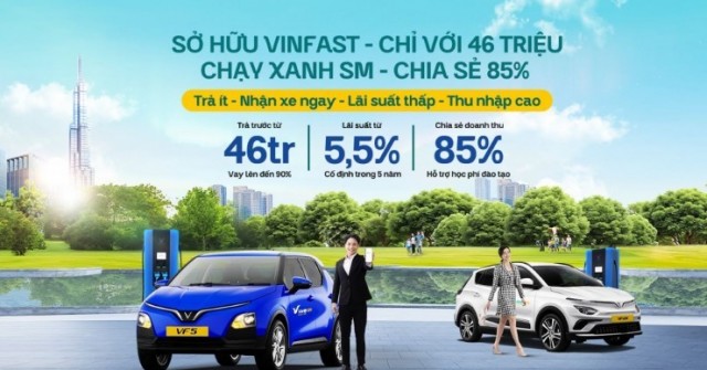 46 triệu đồng sở hữu xe VinFast, lãi suất cố định 5,5% trong 5 năm