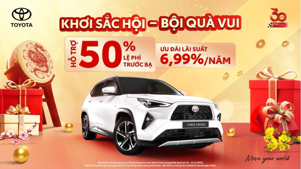 Đừng bỏ lỡ cơ hội mua Yaris Cross với ưu đãi 50% thuế trước bạ trước Tết Nguyên đán