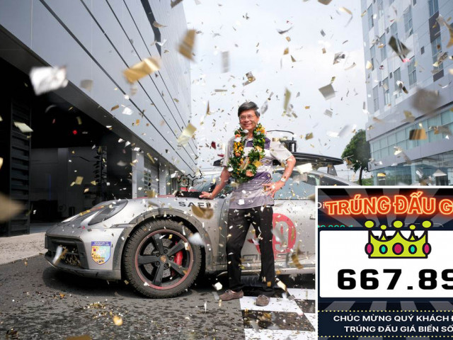 Chủ nhân Porsche 911 Dakar đầu tiên tại Việt Nam trúng đấu giá biển số 19A-667.89 giá 810 triệu đồng