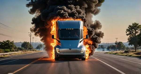 Vụ cháy đầu tiên của xe tải điện Tesla Semi: Cần 190.000 lít nước, 14 giờ để dập tắt!