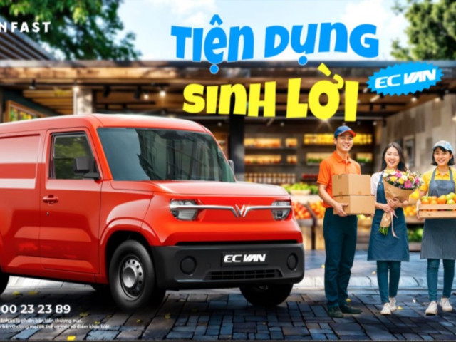 VinFast EC Van mở đặt cọc: Giảm 10 triệu đồng, miễn phí trước bạ, nhiên liệu 0 đồng