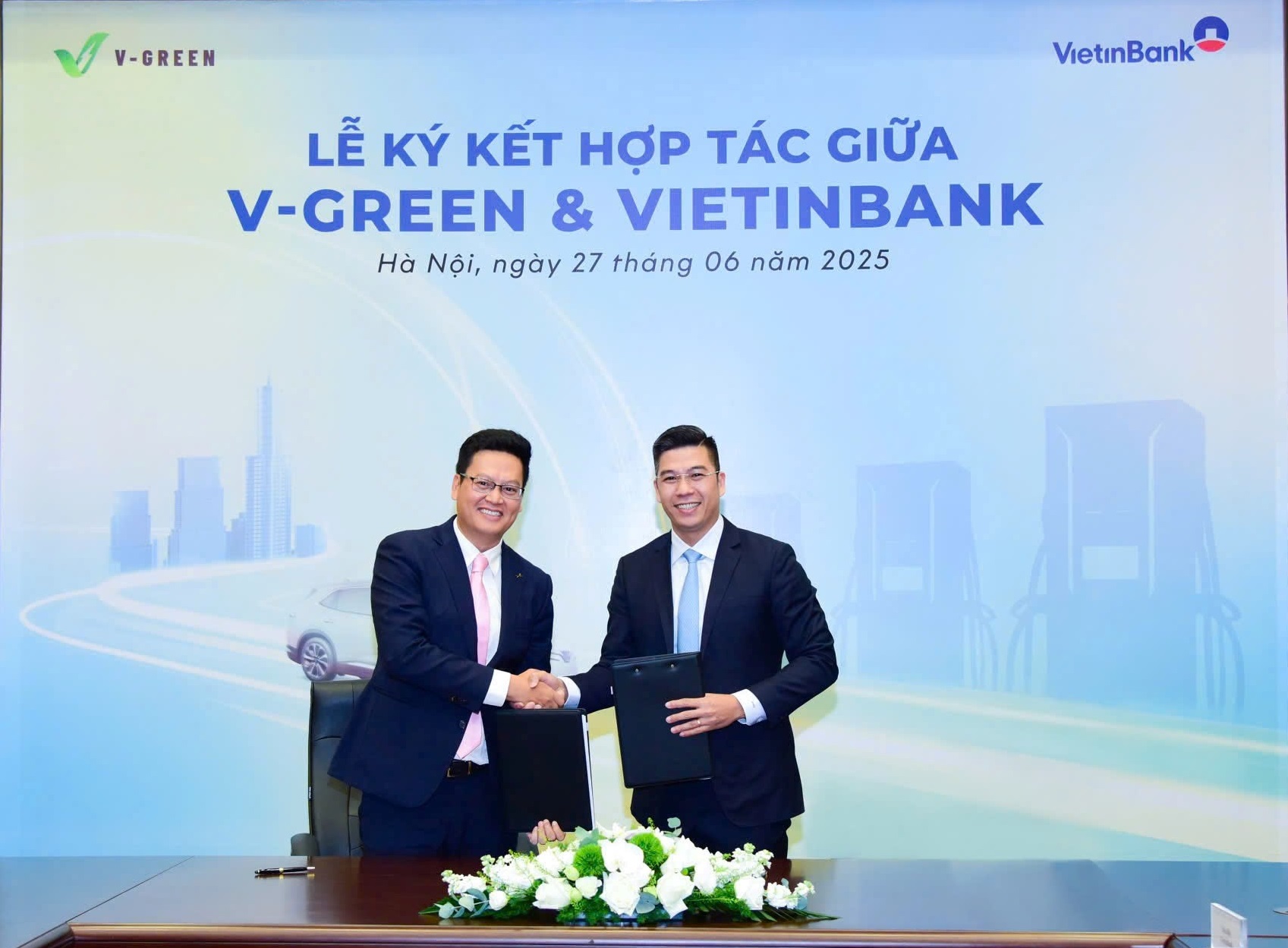 V-Green và Vietinbank ký kết hợp tác, đồng hành phát triển hạ tầng trạm sạc ô tô điện VinFast